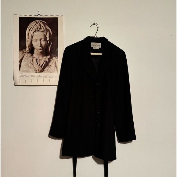 Oleg Cassini Jackets & Blazers - Vtg Classy Timeless Black Oleg Cassini Blazer Sz 8 Collarless side Pockets